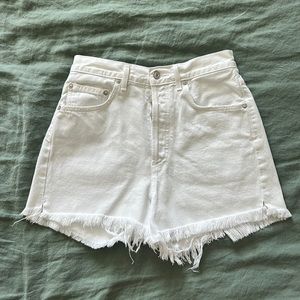 White AGOLDE Denim Shorts